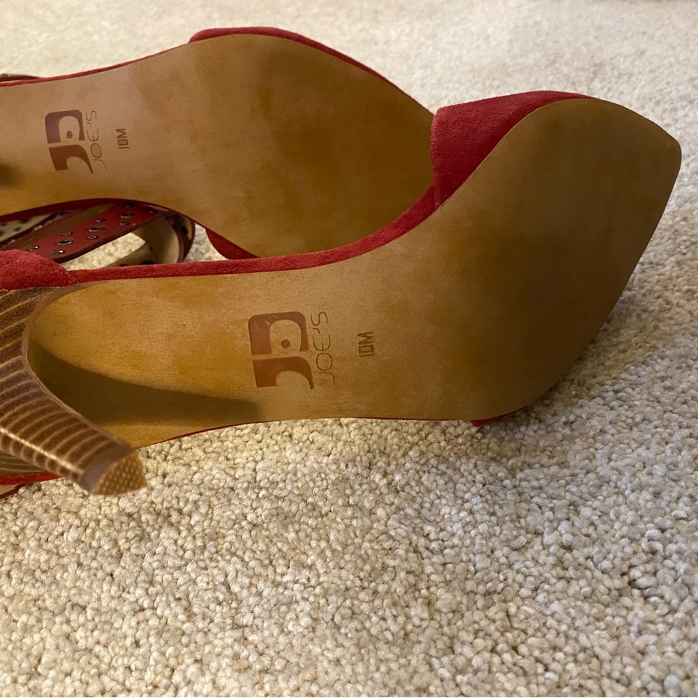 Joe’s Red Suede Stiletto Heels - Picture 5 of 6